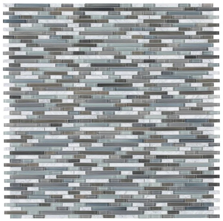 Linear Glass Blue 1x2 Mosaic