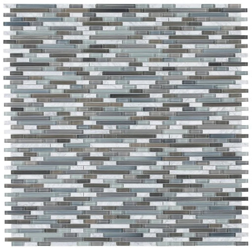 Linear Glass Blue 1x2 Mosaic