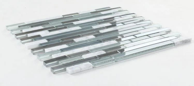 Linear Glass Blue 1x2 Mosaic