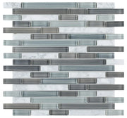 Linear Glass Blue 1x2 Mosaic