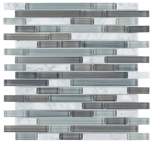 Linear Glass Blue 1x2 Mosaic