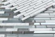 Linear Glass Blue 1x2 Mosaic