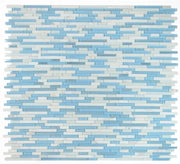 Linear Carrara Blue 1x2 Glass Mosaic