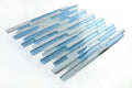 Linear Carrara Blue 1x2 Glass Mosaic