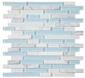 Linear Carrara Turquoise 1x2 Glass Mosaic