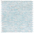 Linear Carrara Turquoise 1x2 Glass Mosaic