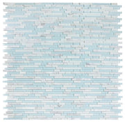 Linear Carrara Turquoise 1x2 Glass Mosaic