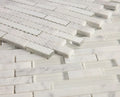 Linear Carrara White 11.75x12 Glass Mosaic
