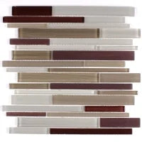 Linear Glass Merlot 11.75x11.75 Glass Mosaic