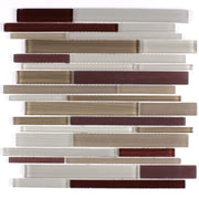 Linear Glass Merlot 11.75x11.75 Glass Mosaic