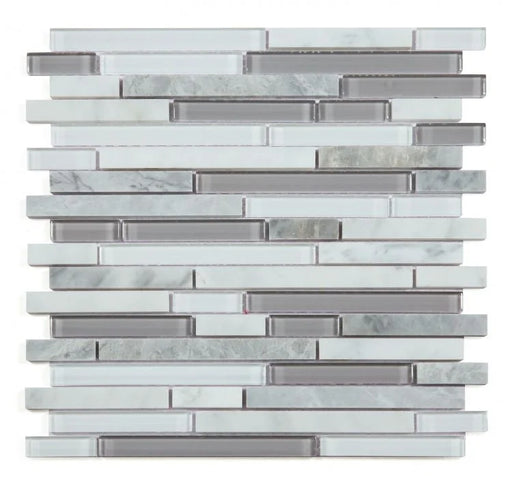 Linear Montage Grey 11.75x12 Glass Mosaic