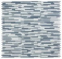 Linear Rain Blue 11.75x12 Glass Mosaic