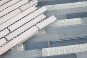 Linear Rain Blue 11.75x12 Glass Mosaic