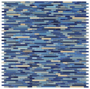 Linear Rain Sapphire 11.75x12 Glass Mosaic