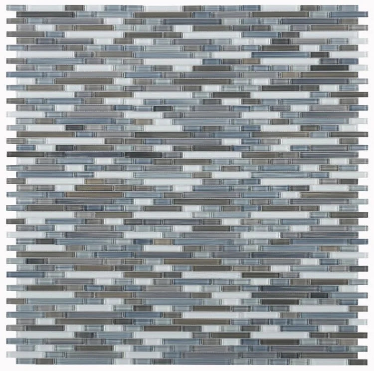 Linear Rain Sky 11.75x12 Glass Mosaic