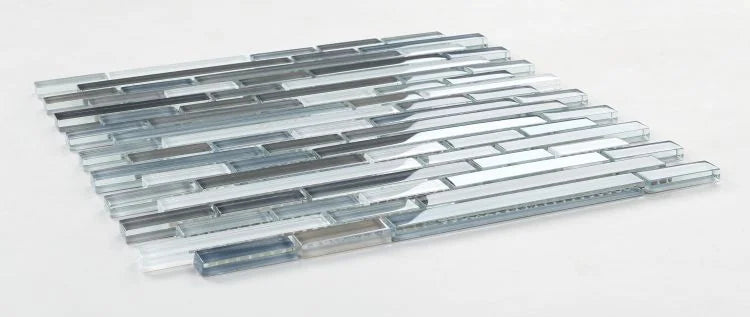 Linear Rain Sky 11.75x12 Glass Mosaic