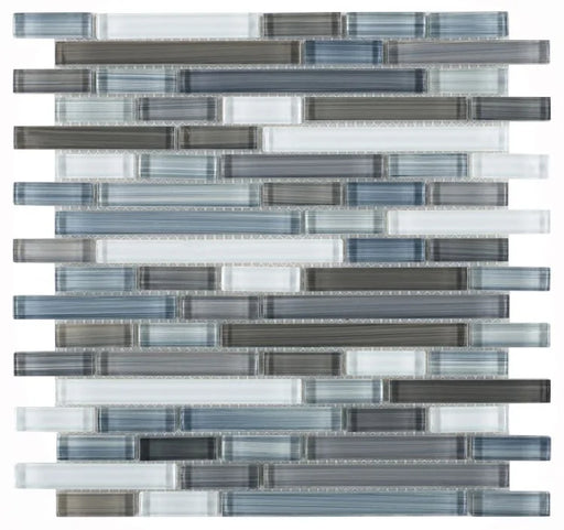 Linear Rain Sky 11.75x12 Glass Mosaic