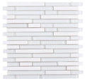 Linear Thassos 11.75x12 Glass Mosaic