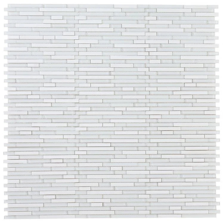 Linear Thassos 11.75x12 Glass Mosaic