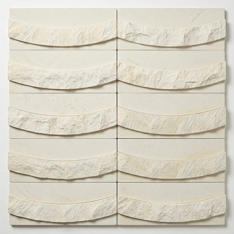 Lipunus Freska Limestone Tile 4x12 Splitface close-up