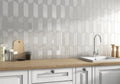 Lloyd 2x8 Chevron LEFT Gloss White Ceramic Wall Tile
