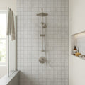 Loft Soft Grey 2x2 Honed Stone Mosaic — Bathroom shower wall