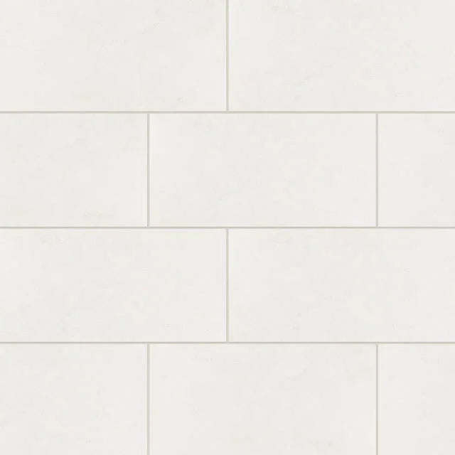 Loft White 12x24 Honed Ceramic Field Tile