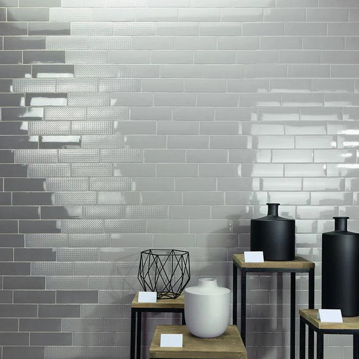 LondonWall Cement 03x8.7 Gloss Ceramic Wall Tile