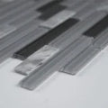 Lorena Grigio Interlocking Pattern 0.16 Inch Glass Metal Blend Mosaic Tile