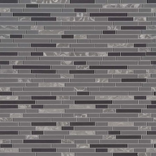 Lorena Grigio Interlocking Pattern 0.16 Inch Glass Metal Blend Mosaic Tile