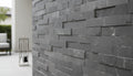 Close-up of Natural Stone River Split Face 6 x 24 Flat Panel Stone Veneer, in Natural tones.