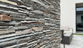 Close-up of Desert Rock Rock Face 6 x 24 Mesh Back Ledger Panel, in Desert tones.