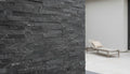 Close-up of Chromium Black Rock Rock Face 6 x 24 Mesh Back Ledger Panel, in Chromium Black tones.
