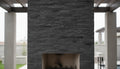 Close-up of Natural Stone Black Hills Split Face 6 x 24 Flat Panel Stone Veneer, in Natural tones.