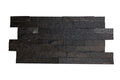 Close-up of Natural Stone Kings Black Split Face 6 x 24 Flat Panel Stone Veneer, in Natural tones.