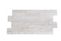 Close-up of Natural Stone Carrara White Split Face 6 x 24 Flat Panel Stone Veneer, in Natural tones.