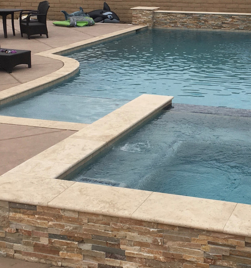 Close-up of Natural Stone Grand Canyon Peak Split Face 6 x 24 Flat Panel Stone Veneer, in Natural tones.