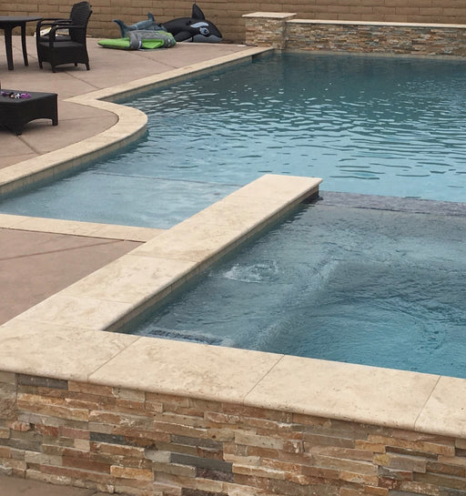 Close-up of Natural Stone Grand Canyon Peak Split Face 6 x 24 Flat Panel Stone Veneer, in Natural tones.