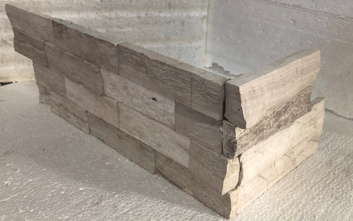 Close-up of Haisa Splitface Stone Split Face 6 x 18 x 6 (2 Pc) Dog Ear Corner Stone Veneer, in Haisa Splitface tones.