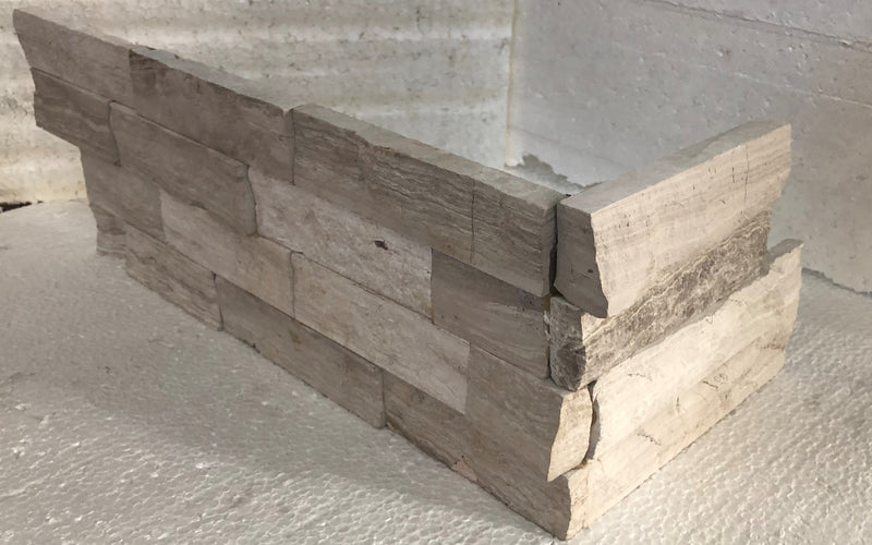 Close-up of Haisa Splitface Stone Split Face 6 x 18 x 6 (2 Pc) Dog Ear Corner Stone Veneer, in Haisa Splitface tones.