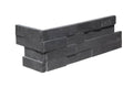 Close-up of INDIAN(LIME) Black Stone Split Face 6 x 18 x 6 (2 Pc) Dog Ear Corner Stone Veneer, in INDIAN(LIME) Black tones.