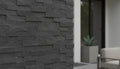 Close-up of Cloudy Grey Stone Split Face 6 x 18 x 6 (2 Pc) Dog Ear Corner Stone Veneer, in Cloudy Grey tones.