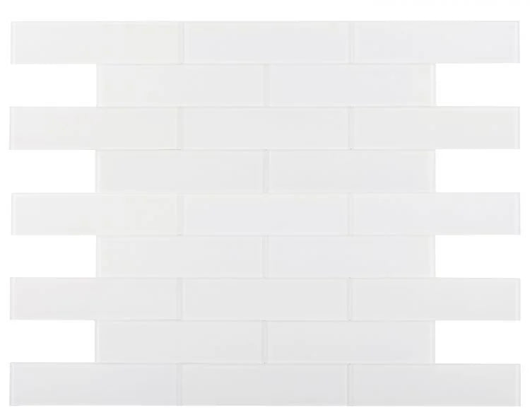 Lucy White 4x16 Frosted Glass Mosaic