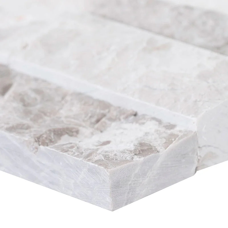 Luna Gray 6x24 Panel Splitface Marble Ledger Stone