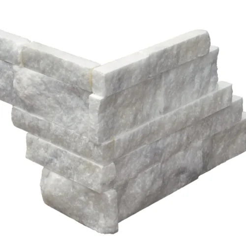 Lusso Carrara 07x10x07 Split-Face Marble Corner