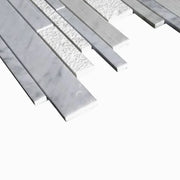 Lusso Carrara 7x19.75 Split-Face Marble Ledger Stone