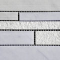 Lusso Carrara Deco Strips Stacked Various Finish Marble Mosaic Tile