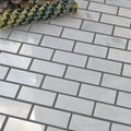Lusso Carrara Deco Strips Stacked Various Finish Marble Mosaic Tile