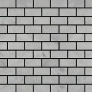 Lusso Carrara Deco Strips Stacked Various Finish Marble Mosaic Tile