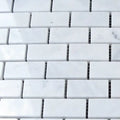 Lusso Carrara Deco Strips Stacked Various Finish Marble Mosaic Tile